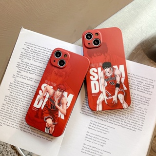 เคสโทรศัพท์มือถือแบบนิ่ม ผิวด้าน กันรอยเลนส์กล้อง ลายการ์ตูนอนิเมะ SLAM DUNK สําหรับ iPhone 14 13 11 12 Pro Max Xs Max XR Xs