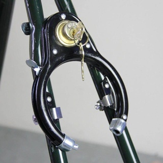 อุปกรณ์ล็อคล้อจักรยาน ที่ล็อคจักรยานพร้อมแม่กุญแจชุดเหล็กสีดำ จักรยานล็อค Pad จักรยานขี่จักรยานล้อยางสกู๊ตเตอร์มอเตอร์ไซ