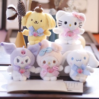 พวงกุญแจ จี้ตุ๊กตา Sanrio Kuromi Cinnamon Roll Melody น่ารัก สําหรับแขวนกระเป๋าเป้สะพายหลัง