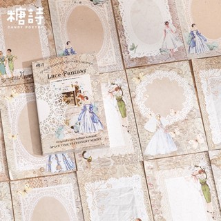 Jianwu แผ่นกระดาษโน้ต สไตล์วินเทจ สําหรับตกแต่งสมุดภาพ 60 แผ่น
