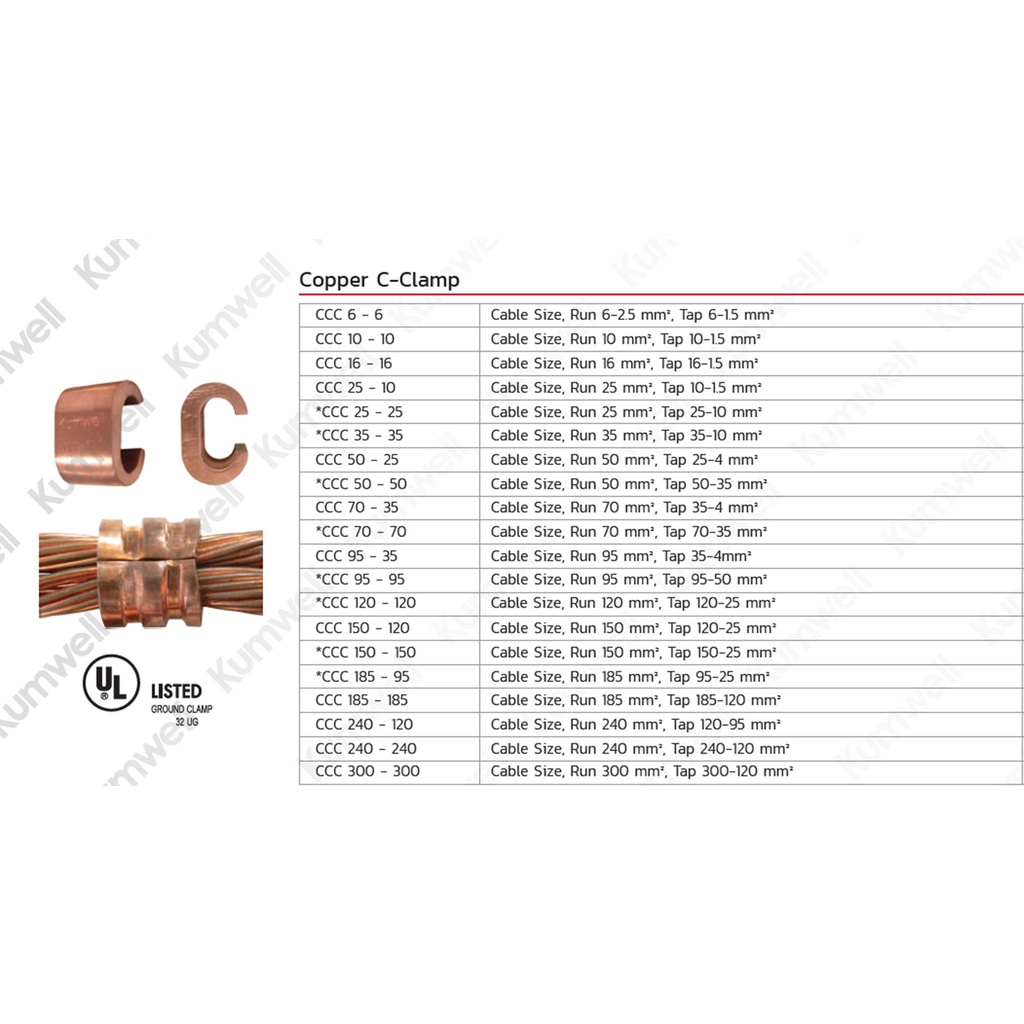 kumwell-ccc-70-70-copper-c-clamp-cable-size-run-70-sq-mm-tap-70-35-ราคาต่อ1ชิ้น