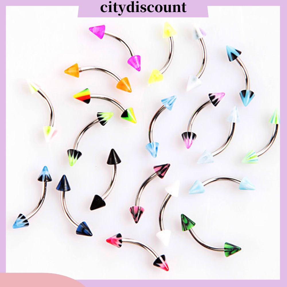 lt-citydiscount-gt-แหวนสแตนเลสทรงโค้งสำหรับเจาะหู-20-ชิ้น