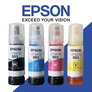 ราคาและรีวิวEPSON 003 หมึกแท้ 100% Original 4 สี BK, C, M, Y  ไม่มีกล่อง ใช้กับเอปสันรุ่น L1110 L1210 L1216 L1250 L1256 L3100 L3101