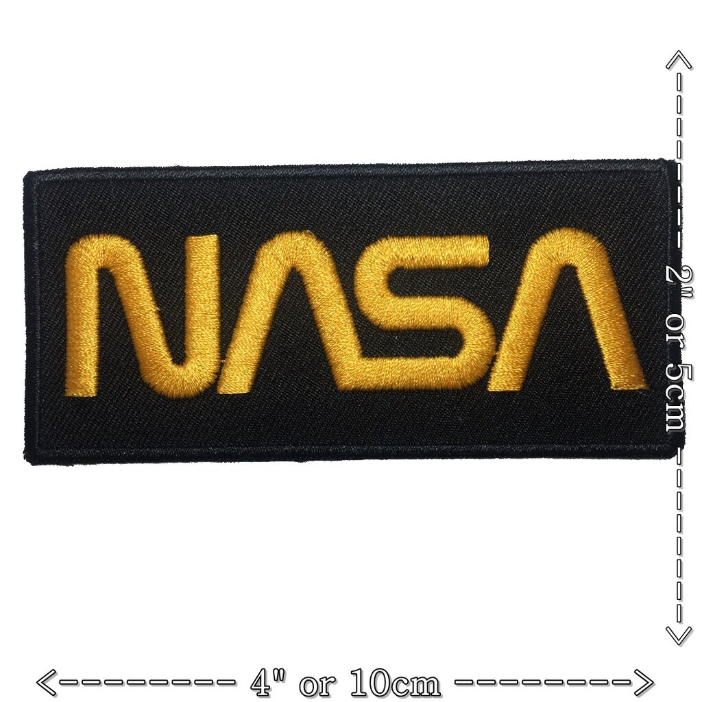 nasa-เหลืองดำ-ตัวรีดติดเสื้อ-อาร์มรีด-อาร์มปัก-ตกแต่งเสื้อผ้า-หมวก-กระเป๋า-แจ๊คเก็ตยีนส์-embroidered-iron-on-patch