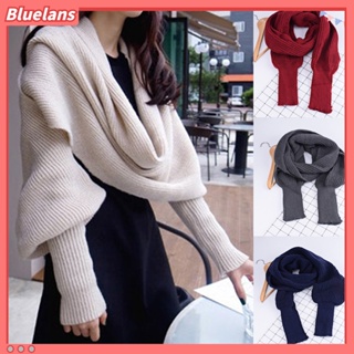 [Bluelans] เสื้อกันหนาว ผ้าพันคอ ผ้าแคชเมียร์ถัก ให้ความอบอุ่น สําหรับผู้หญิง