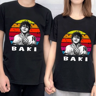 เสื้อคู่ Grappler Baki Hanma Yujiro Anmie T Shirt für Männer Frauen Sommer Komfortable Baumwolle Kurzen Ärmeln เสื้อยืด