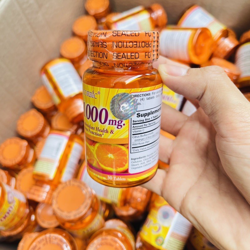 พร้อมส่ง-ถูก-ของแท้-วิตามินซี-acorbic-c-1000-mg-ของแท้-100