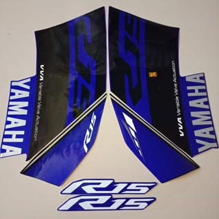 สติกเกอร์ สีฟ้า สําหรับติดตกแต่งรถจักรยานยนต์ Yamaha R15 2017 2018 v3