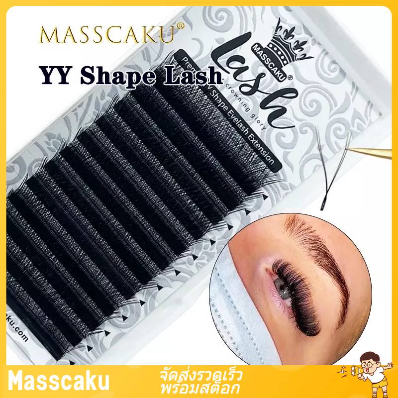 masscaku-ขาย-12-แถว-yy-รูปร่าง-ขนตาปลอม-ปลายคู่-y-สไตล์รัสเซีย-ระดับเสียงเดียว-ขนปุยง่าย