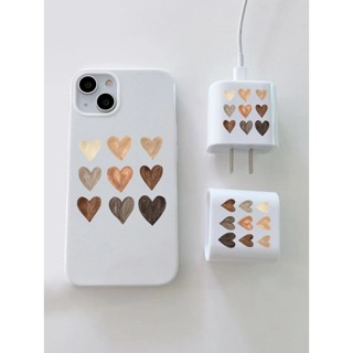 เคส โทรศัพท์ไอโฟนiPhone ลาย หัวใจ &amp; ฝาครอบหัวชาร์จ 1 ชิ้น