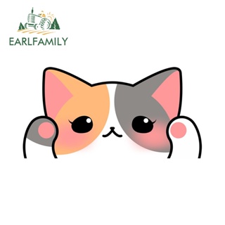 Earlfamily สติกเกอร์ไวนิล ลายการ์ตูนแมว JDM VAN น่ารัก กันน้ํา ขนาด 13 ซม. x 6.6 ซม. สําหรับตกแต่งรถยนต์