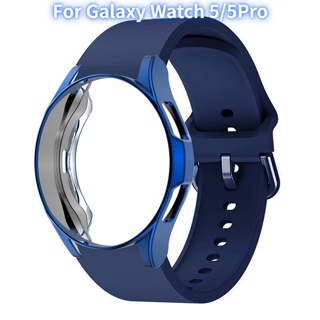 ภาพหน้าปกสินค้าเคส+สาย สําหรับ Samsung Galaxy Watch 5 44 มม. 40 มม. smartwatch watchband Ridge Sport Bracelet Galaxy Watch 5 Pro 45 มม. สายนาฬิกา ที่เกี่ยวข้อง