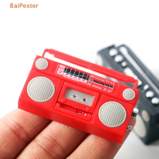 [BaiPester] 1:12 Dollhouse Miniature Retro Radio Model Record Transceiver Toy Home Decor