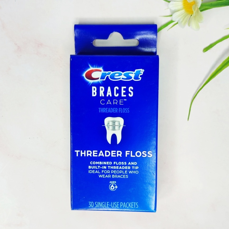 [Crest®] Braces Care Threader Floss for Ages 6+, 30 SingleUse Packets