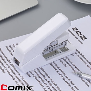 Comix B3114 เครื่องเย็บกระดาษประหยัดแรง สีขาวสุดมินิมอล (แพ็ค 1 ชิ้น)Stapler ที่เย็บกระดาษ เครื่องเขียน อุปกรณ์สำนักงาน