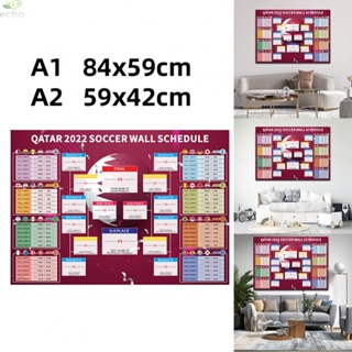 ECHO- ~World Cup Schedule Football Posters QATAR UK Time Wall Chart Champions【Echo-baby】