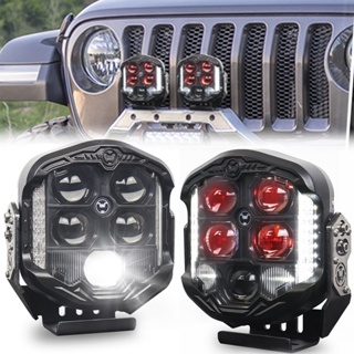 2Pcs 7&amp;quot; Running Light for Car Motorcycle Led Headlight Spotlight with White DRL Red Back Light Hi Lo Beam for Auto