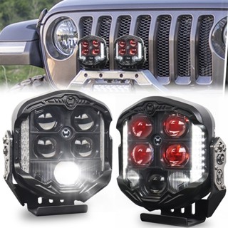 2Pcs 7&quot; Running Light for Car Motorcycle Led Headlight Spotlight with White DRL Red Back Light Hi Lo Beam for Auto