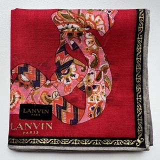 ผ้าเช็ดหน้าวินเทจผู้หญิง LANVIN แบรนด์เนมแท้ 💯%