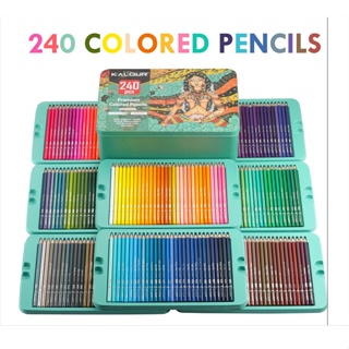 สินค้า สีไม้ KALOUR ของแท้ สีไม้พรีเมี่ยมสำหรับมืออาชีพ 🌈พร้อมส่งจากไทย🌈 ดินสอสีไม้ 240 สี 180 สี 120 สี 72 สี ของขวัญ ระบายสี