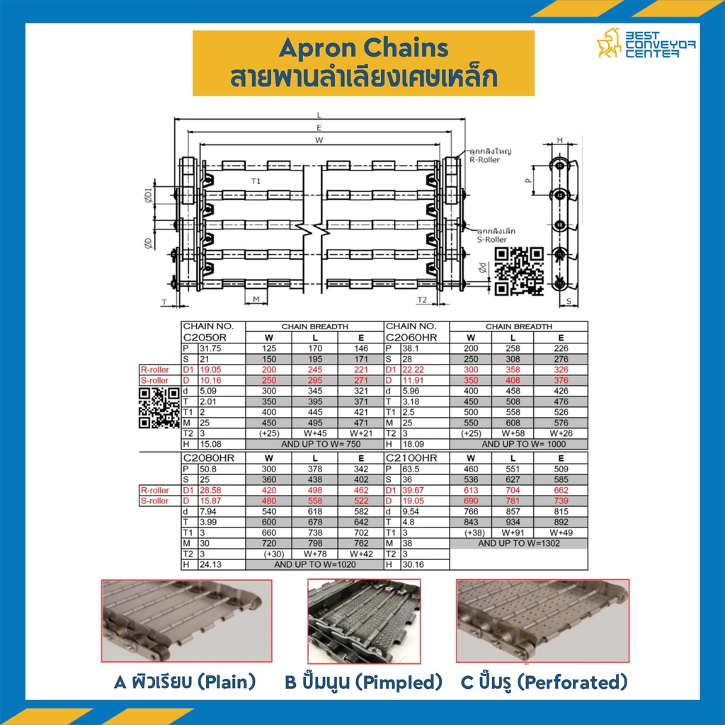 สายพานลำเลียงเศษเหล็ก-apron-chain-no-c2050-s-roller-ลูกกลิ้งเล็ก