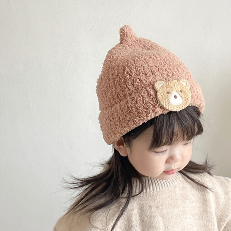 หมวกตุ๊กตาหมีน่ารัก-ป้องกันหู-เหมาะกับฤดูใบไม้ร่วง-และฤดูหนาว-สําหรับเด็กผู้ชาย-และเด็กผู้หญิง