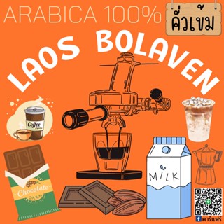 เมล็ดกาแฟคั่ว หอมสู้นม LAOS BOLAVEN คั่วเข้ม