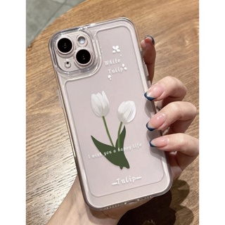 เคสไอโฟนแบบใสลายทิวลิป🌷