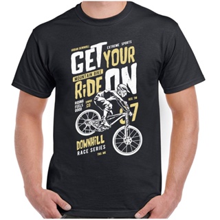 เสื้อยืดผู้ Lmytx2 เสื้อยืด ผ้าฝ้าย พิมพ์ลาย Get Your Ride on Funny Downhill โอเวอร์ไซซ์ สําหรับผู้ชาย เหมาะกับการขี่จัก