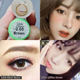 คอนแทคเลนส์ รุ่น Mini Glitter สีเทา/ตาล Gray/Brown มีค่าสายตา (0.00)-(-10.00)