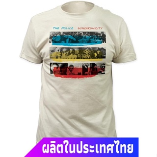 Impactเสื้อยืดผู้ชาย Impact Police Synchronicity Fitted Jersey Tee Vintage-White Impact Short sleeve T-shirts