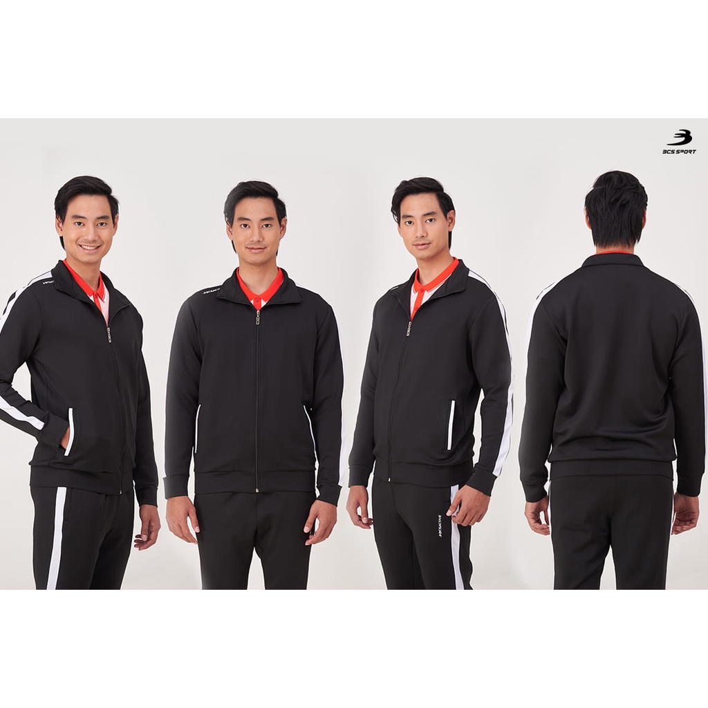 bcs-sport-เสื้อวอร์ม-ตัดต่อแถบ-unisex-รหัส-sf6006-เนื้อผ้า-ไมโครโพลีเยสเตอร์-bcs-tracksuit-micro-polyester