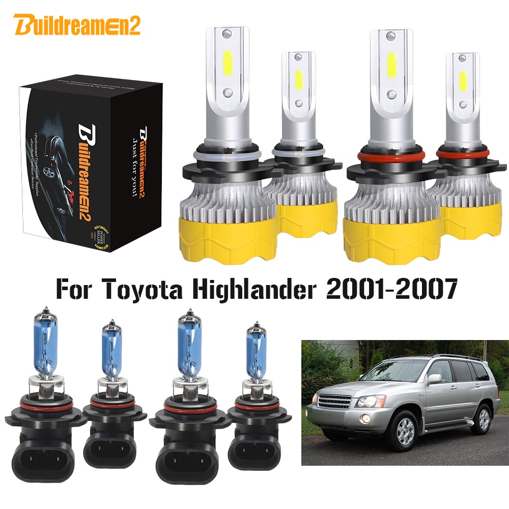 Buildreamen2 4 X Car Headlight High Low Beam LED Halogen Headlamp Bulb ...