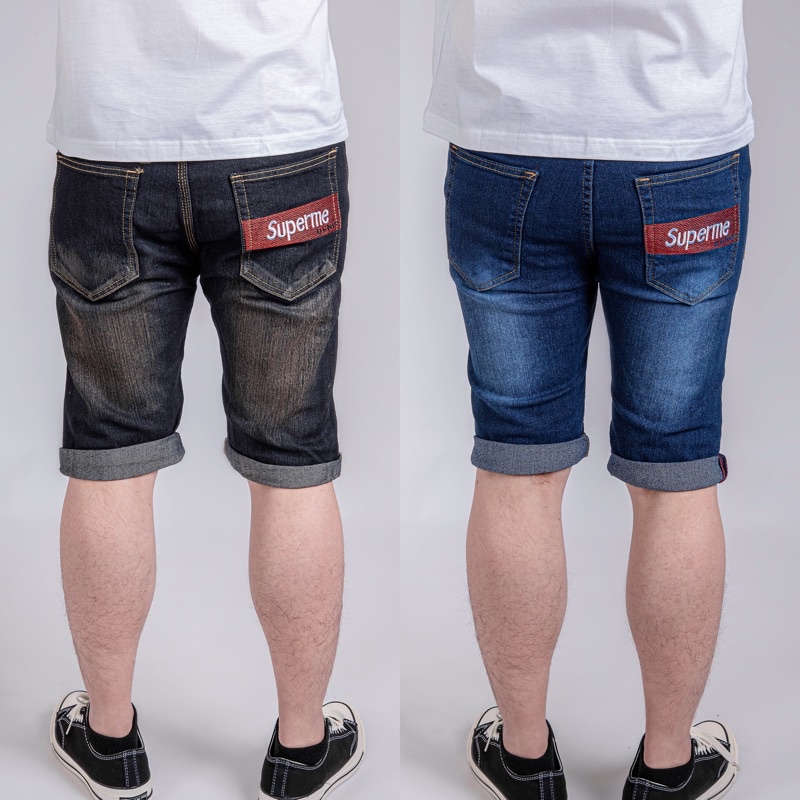 รูปภาพของกางเกงยีนส์ผู้ชาย ขาสั้น ผ้ายืด(2สี) เก็บเงินปลายทางลองเช็คราคา