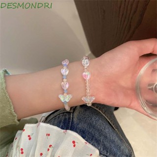 Desmondri สร้อยข้อมือ จี้รูปผีเสื้อ หัวใจ สีสันสดใส เครื่องประดับแฟชั่น สําหรับผู้หญิง