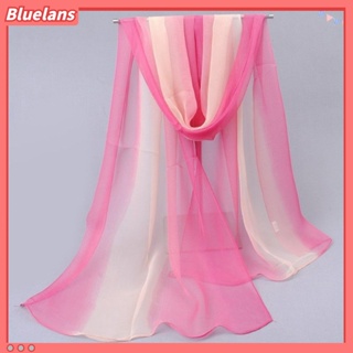 [Bluelans] ผ้าพันคอ ผ้าคลุมไหล่ ผ้าชีฟอง แบบนิ่ม ไล่โทนสี สําหรับผู้หญิง