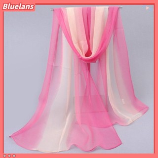 [Bluelans] ผ้าพันคอ ผ้าคลุมไหล่ ผ้าชีฟอง แบบนิ่ม ไล่โทนสี สําหรับผู้หญิง