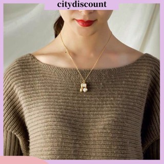 &lt;citydiscount&gt;  สร้อยคอรูปถั่วลิสง ประดับมุก สำหรับสตรี