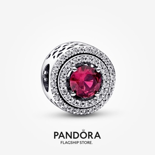 Pandora จี้ทรงกลม สีแดง ของขวัญวันเกิด สําหรับสุภาพสตรี p615