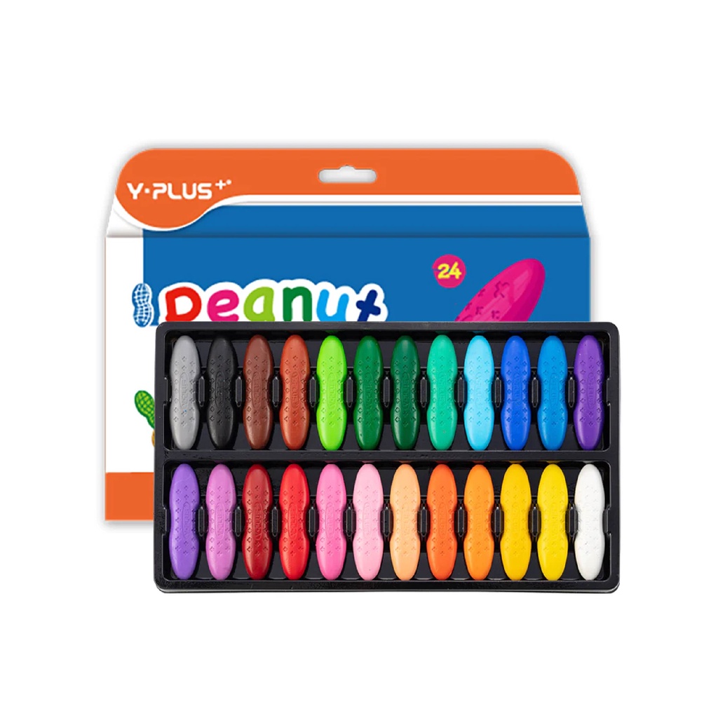 ภาพหน้าปกสินค้าฉลากภาษาจีน  Y-Plus Peanut Crayons สีเทียนเด็กปลอดสารพิษ สีไม่ติดมือ