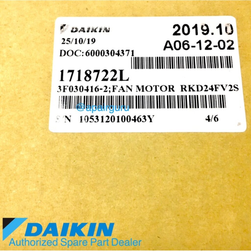 daikin-รหัส-4015251-1718722l-fan-motor-มอเตอร์พัดลม-คอยล์ร้อน-อะไหล่แอร์-ไดกิ้น-ของแท้