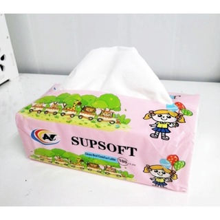 กระดาษทิชชู่ราคาถูก พร้อมส่ง Supsoft หนา3 ชั้น กระดาษเช็คหน้าสะอาด  ห่อรูปเด็ก AT เเบบ 1 ห่อ