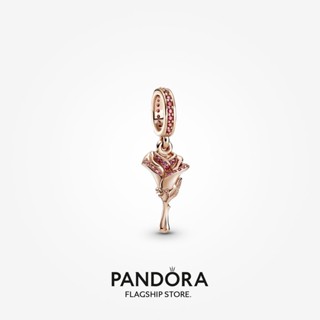 Pandora จี้ดอกไม้ชุบทอง 14k สีโรสโกลด์ เครื่องประดับเงิน w1022