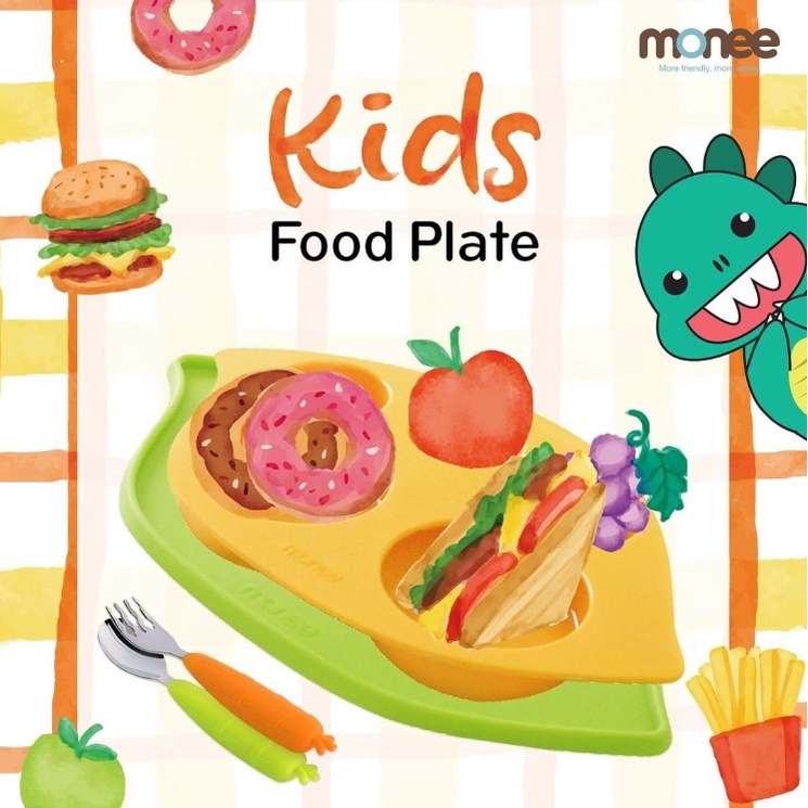 ภาพหน้าปกสินค้าจานซิลิโคน สำหรับเด็ก ดูดโต๊ะได้ monee silicone kid food plate จากร้าน monee_thailand บน Shopee