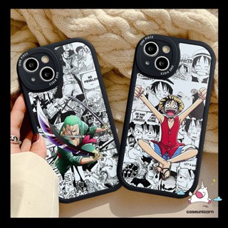 เคสโทรศัพท์มือถือ TPU นิ่ม ลายการ์ตูนอนิเมะ One Piece Luffy Sauron สําหรับ IPhone 11 XR 13 12 14 Pro MAX 7 8 Plus 6 6s Plus 14 Plus X XS MAX SE 2020