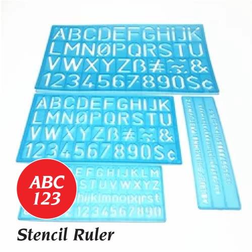 ไม้บรรทัดลายฉลุตัวอักษรภาษาอังกฤษ ไม้บรรทัด ABC (STENCIL ALPHABET ...