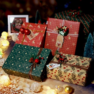 กระดาษห่อของขวัญคริสต์มาส DIY 70X50 ซม. / กระดาษห่อลายซานตาคลอสกวางเอลก์ สําหรับตกแต่งวันหยุดคริสต์มาส