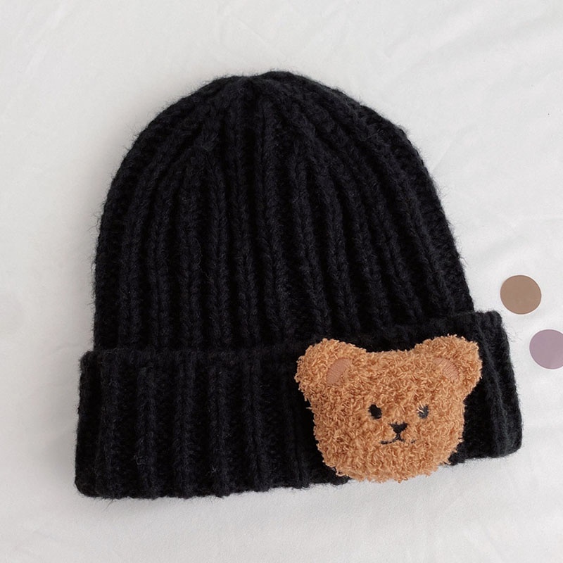 หมวกบีนนี่-ผ้าถัก-รูปตุ๊กตาหมีน่ารัก-ให้ความอบอุ่น-เหมาะกับฤดูใบไม้ร่วง-และฤดูหนาว-สําหรับเด็กผู้ชาย-และเด็กผู้หญิง