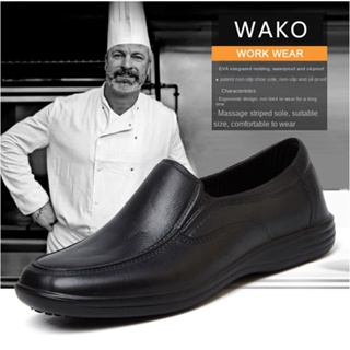 ภาพหน้าปกสินค้าWako รองเท้าเชฟ กันน้ํามัน กันลื่น น้ําหนักเบา เพื่อความปลอดภัย เหมาะกับใส่ทํางาน ห้องครัว โรงแรม สําหรับผู้ชาย ที่เกี่ยวข้อง