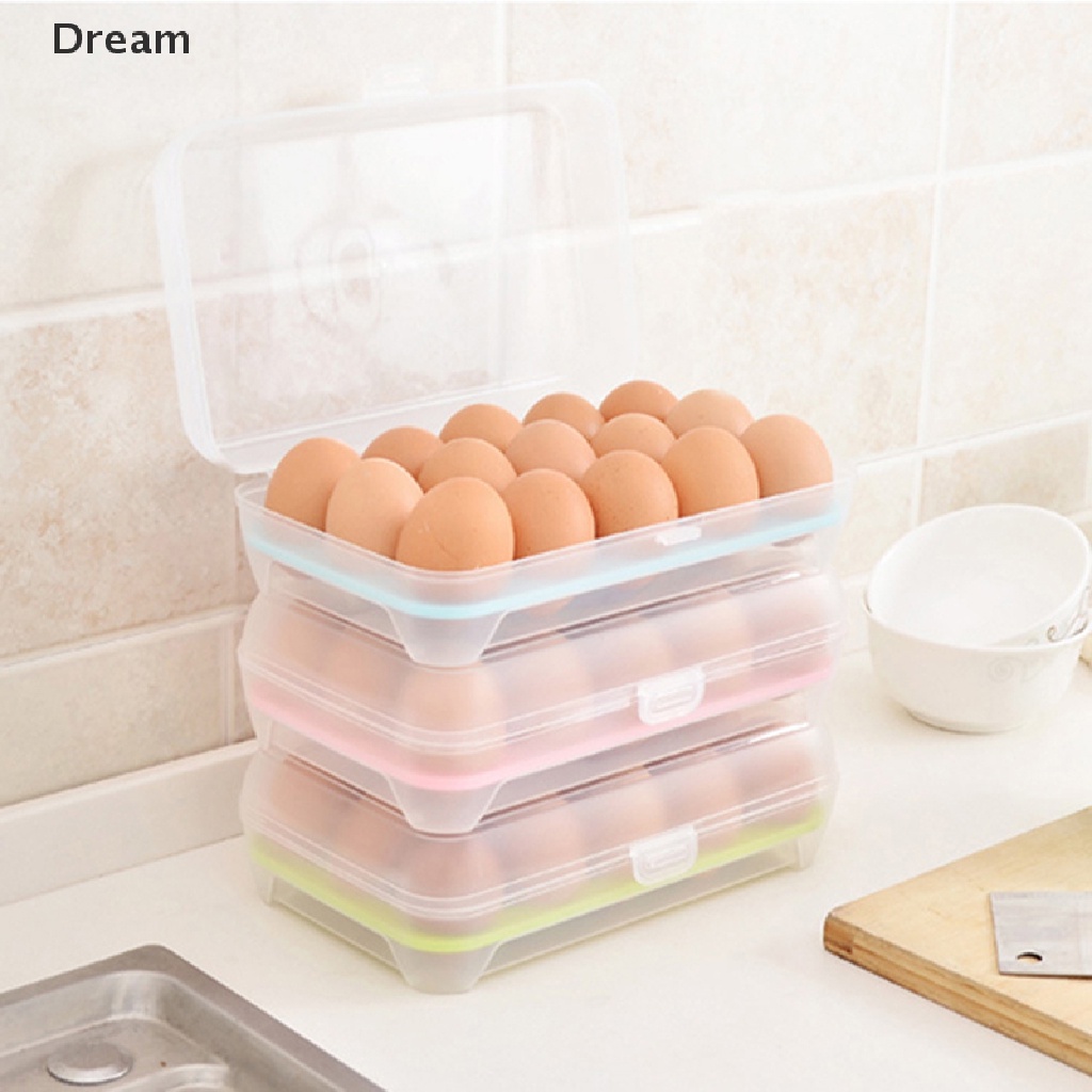 lt-dream-gt-ขายดี-กล่องพลาสติก-15-ช่อง-สําหรับเก็บไข่-อาหารในตู้เย็น-ห้องครัว